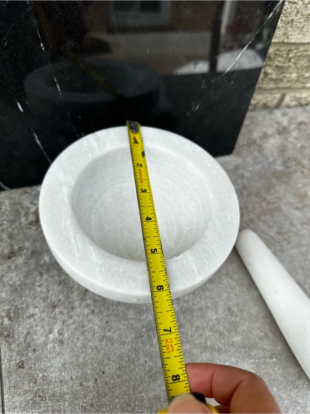 Tom Dixon Stone Pestle and Mortar white